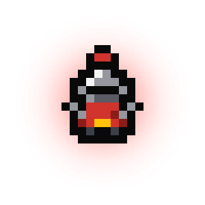 The Knight, clad in red steel
